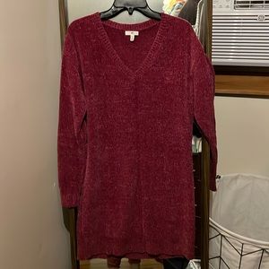Pink chenille sweater dress. Worn once. Soft and cozy!